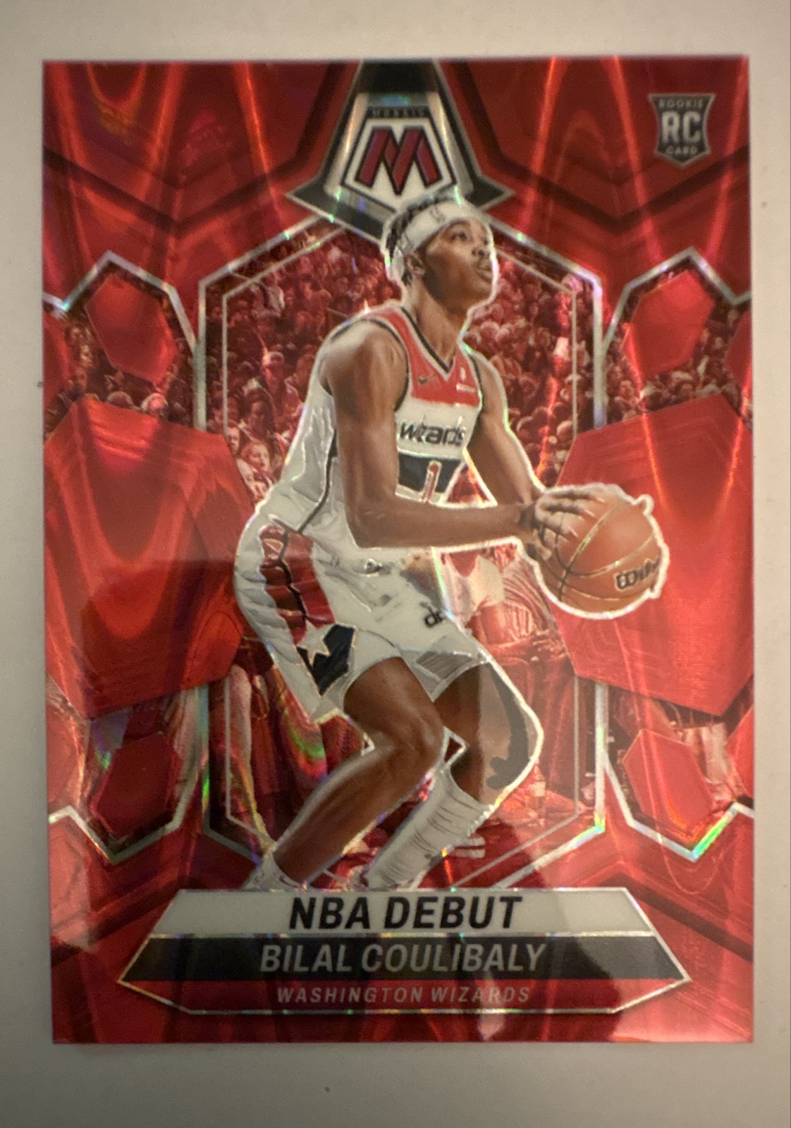 2023-24 Panini Mosaic - Bilal Coulibaly #268 Red Seismic Prizm /299 (RC)