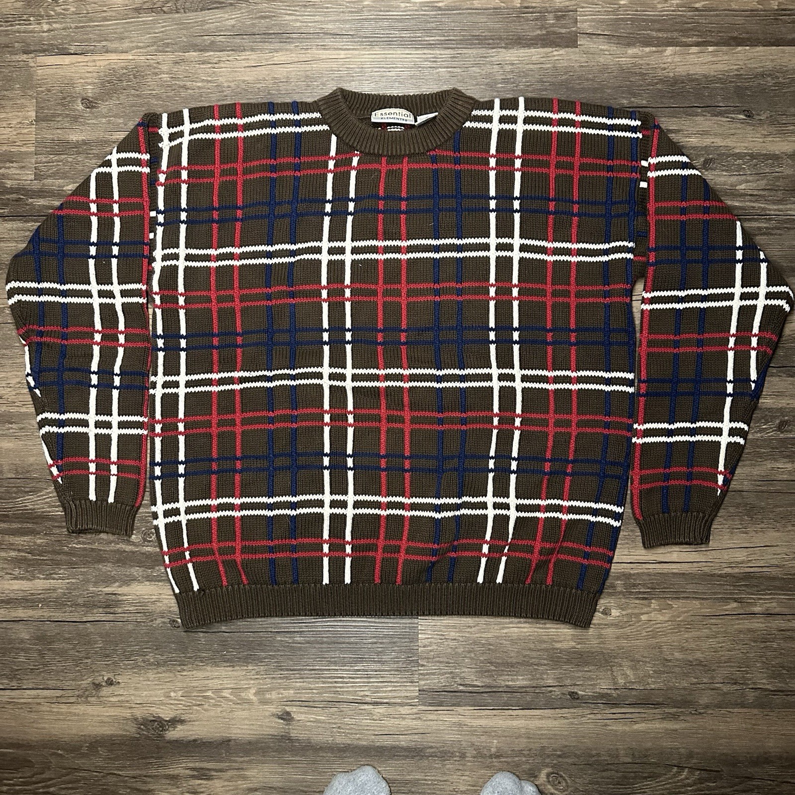 Vintage Men’s Essential Elements Patterned Sweate… - image 1