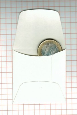 Accessories: 500 piece coin bags, 5x5 cm. with flap, white, for collectors or dealers