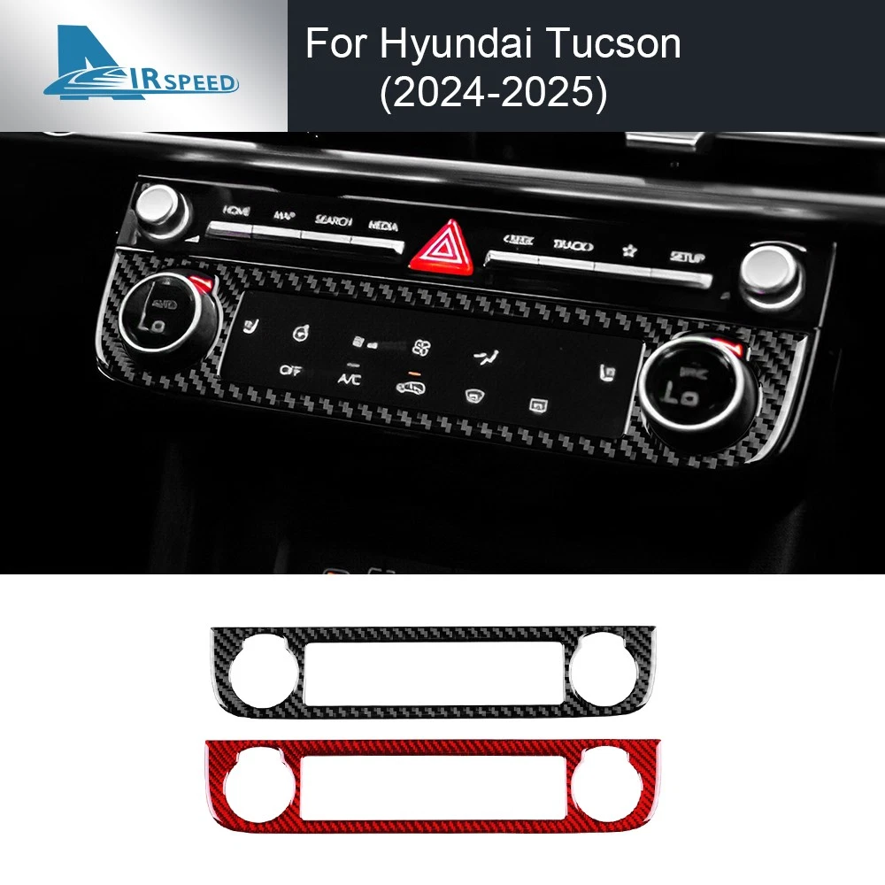 Marco Decorativo Para Portavasos Trasero Hyundai Tucson NX4 2021-2024 - ABS Tipo Fibra De Carbono