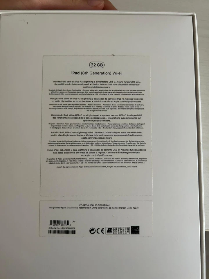 Apple iPad 8a gen. 32GB, Wi-Fi, 10,2" - Oro - Immagine 3 di 4