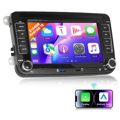Carplay Android 15 Autoradio Navi 64G RDS Für 2 DIN Für Seat Alhambra 2010-2015