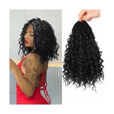 8 Packs Crochet Box Braids with Curly Ends Boho Braids 10 Inch Godd... Fast Ship