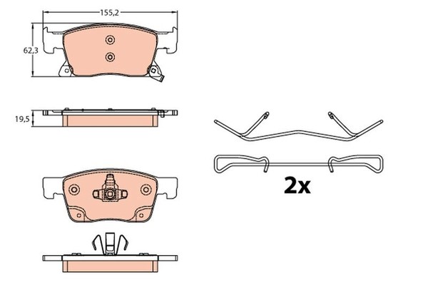 Bremsbelagsatz Scheibenbremse Vorne TRW GDB2139 FÜR Opel BremsbelÄGe Belagsatz-image