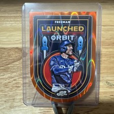 2025 Topps Cosmic Chrome Freddie Freeman Launched Orbit Orange Refractor #/25