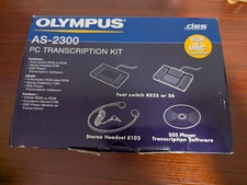 Olympus AS-2300 PC Transcription Kit Foot Switch RS27 + Digtal Voice Rec DS-30