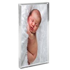 Clear Acrylic Photo Frame,Magnetic Perspex Picture Holders Table Standing Dou...
