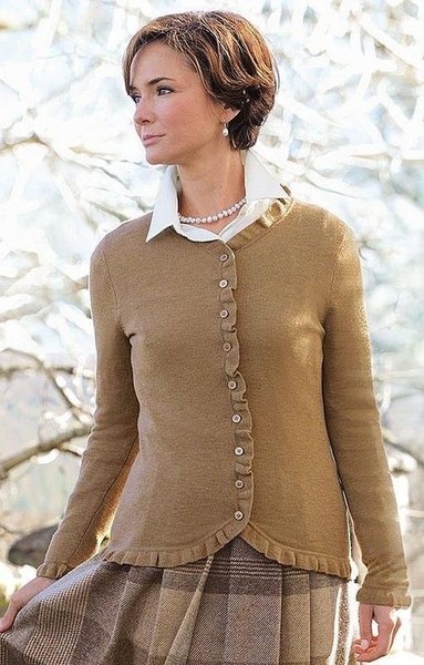 Women Johnstons of Elgin Sweater Brown Cashmere 38