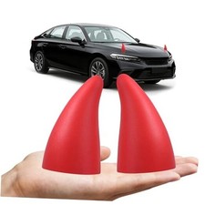 1Pair Cute Devil-Horns Car Sticker,Anti-Collision Protector RED Devil Horns