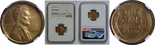 1912-S Lincoln Cent   NGC MS-65 RB