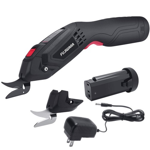 Electric Scissors, 2 Removable Lithium Batteries and 2 Cutter Blades, Cordles...
