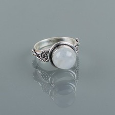 Rainbow Moonstone Gemstone 925 Sterling Silver Ring Handmade Jewelry Ring
