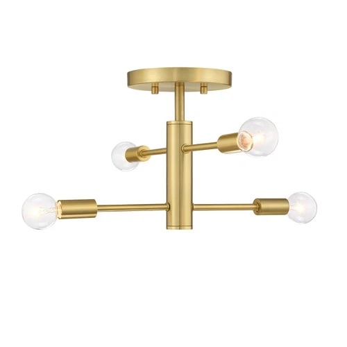 Designers Fountain D320C-SF Arlo 4 Light 15"W Semi-flush Ceiling - Gold - Picture 3 of 9