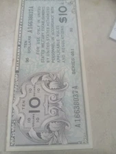 Series 461 $10 Military Pay Certificate