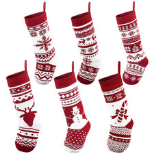  JOYIN 6 Pack 18" Knit Christmas Stockings, Large Rustic Yarn Xmas Stockings  
