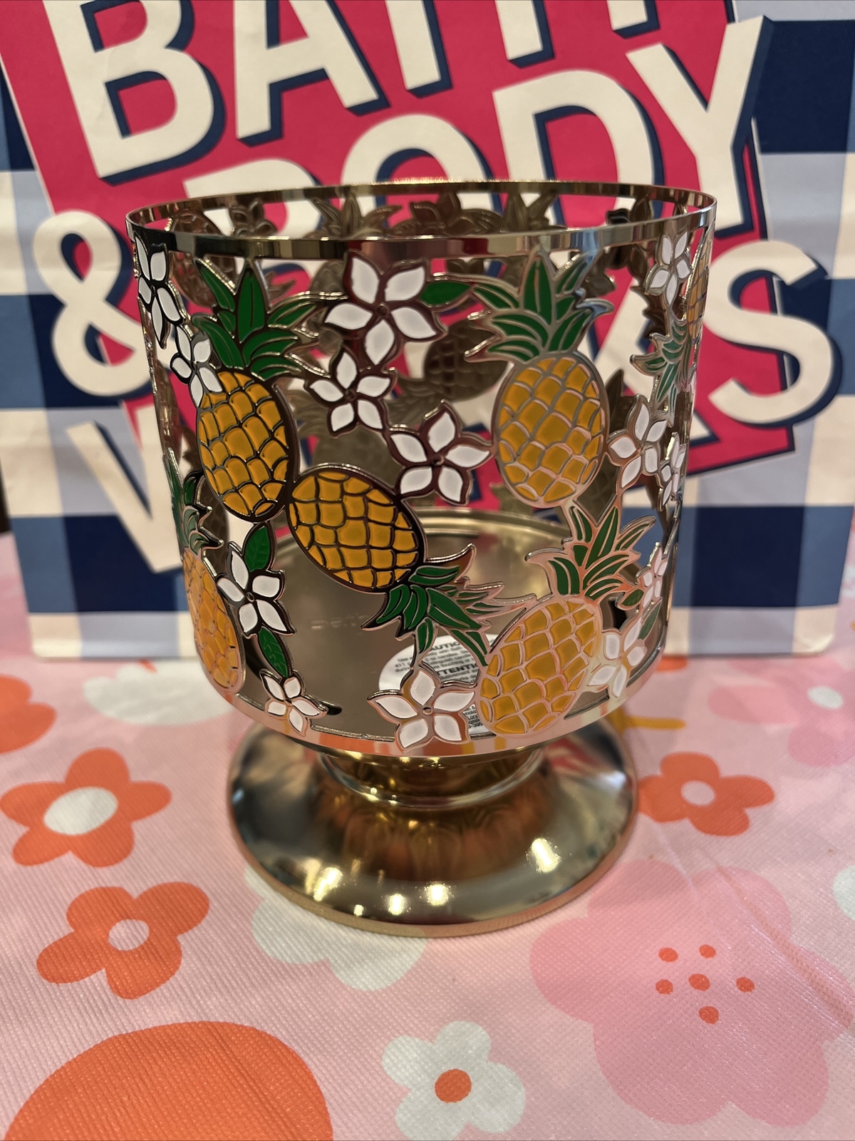 Bath & Body Works PINEAPPLES & PLUMERIA 🍍 3 Wick Luminary CANDLE HOLDER