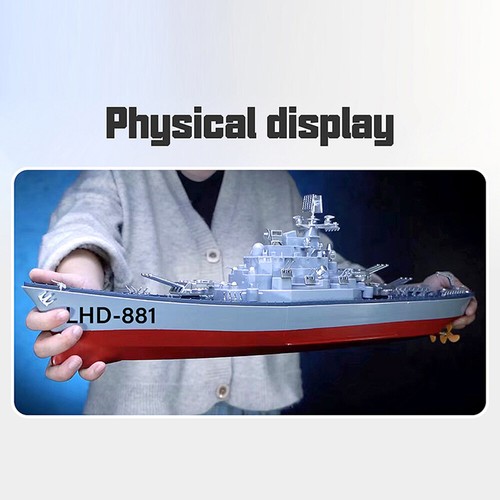 Remote Control Battleship Remote Control Boat 2.4GHz Waterproof Large Size - Picture 3 of 12