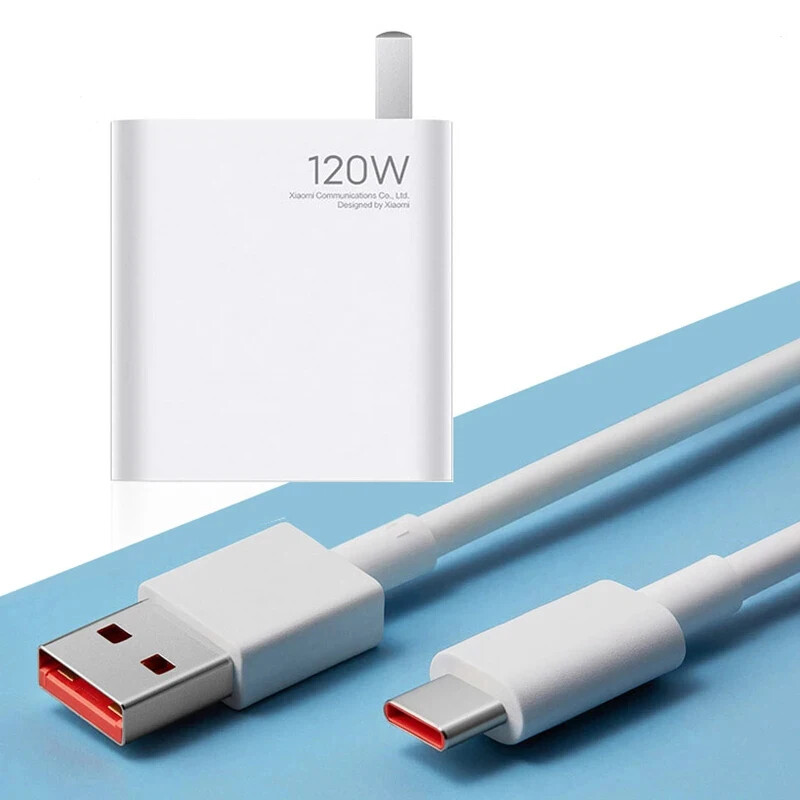 EU US Xiaomi 120w Charger and 6A Cable For Xiaomi Redmi Note 13