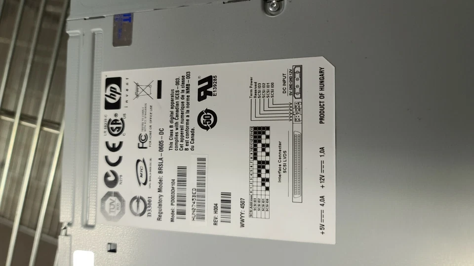 Spectra Logic HP PD003-20104 R91009001 LTO-3 Tape Drive 91009001 LVD BRSLA-0605 - Image 3 of 4