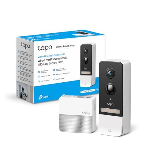 TP-Link Tapo D230S1 Video Doorbell Campanello, Visualizzazione Live 2K 5MP, Visi
