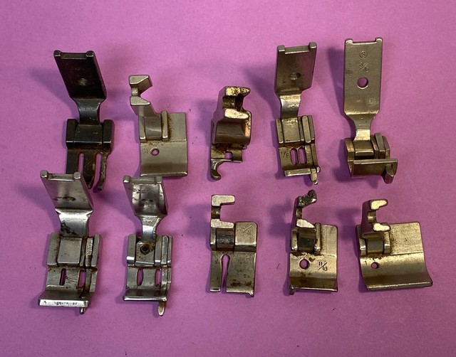 *USED LOT OF 10* SINGER PRESSER FEET FOR SEWING MACHINE *FREE SHIPPING