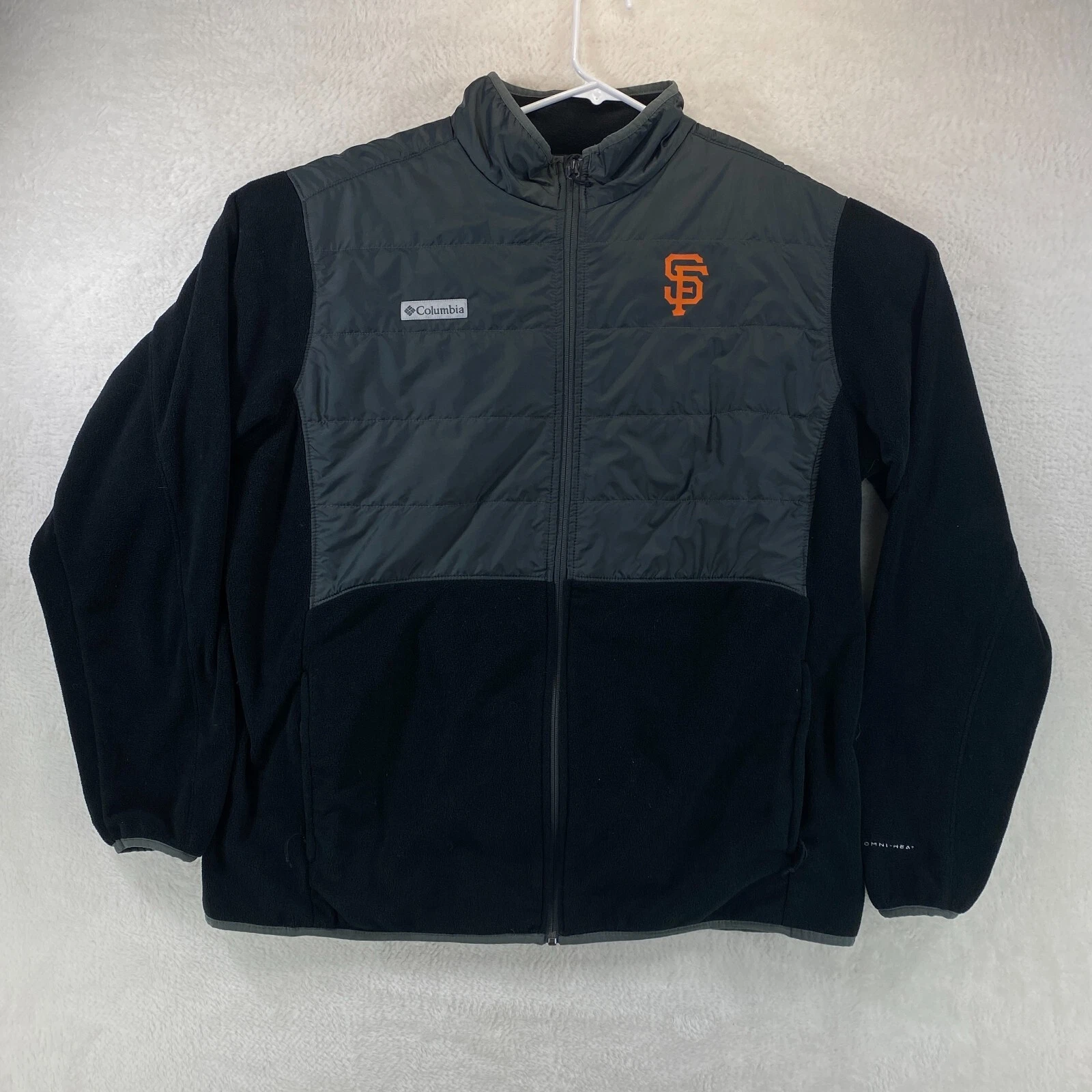 San Francisco Giants Columbia Mens XXL 2XL Fleece Black Jacket Omni Heat Pockets