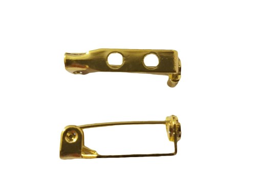 100 pcs Gold 20mm 3/4" Locking Catch Bar Pins Craft Jewelry Brooch Pin Backs - Picture 2 of 4