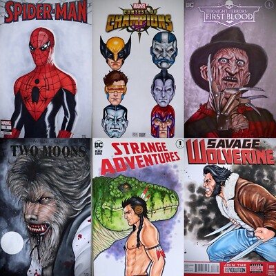 Original Custom Blank Sketch Cover Artwork DC Comics Marvel Image Commissions
