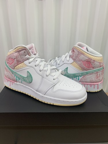 Nike Air Jordan 1 Mid SE Paint Drip DD1666-100 GS Size 4-7y | eBay