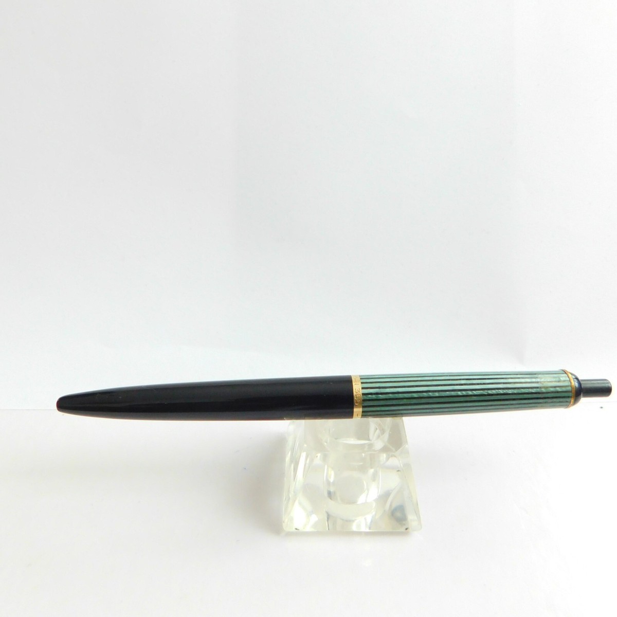 Vintage PELIKAN 355 Green Strited and Gold Trim Ballpoint