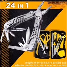 24-in-1 Multi Tool Pliers Knife Set Folding Portable Camping Gear with Sheath