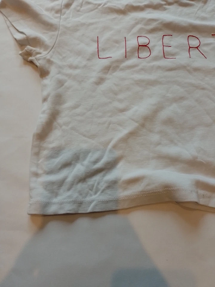 Ladies T-shirt Topshop 10 Petite Round Neck Short Sleeves Cropped White 20129 - Image 2 of 4