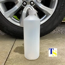 4 x 1000ml 1L Plastic Bottle + cap (HDPE Natural semi-transparent - home garage)