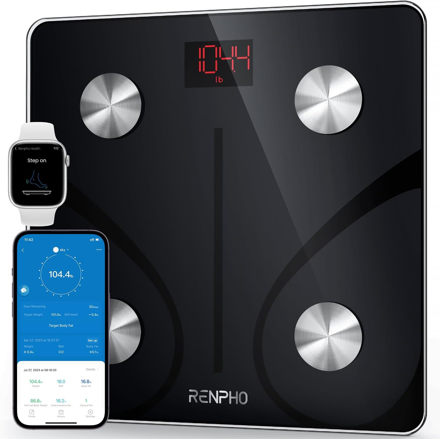 Bilancia Impedenziometrica Bluetooth RENPHO: Analisi Massa Grassa Smart