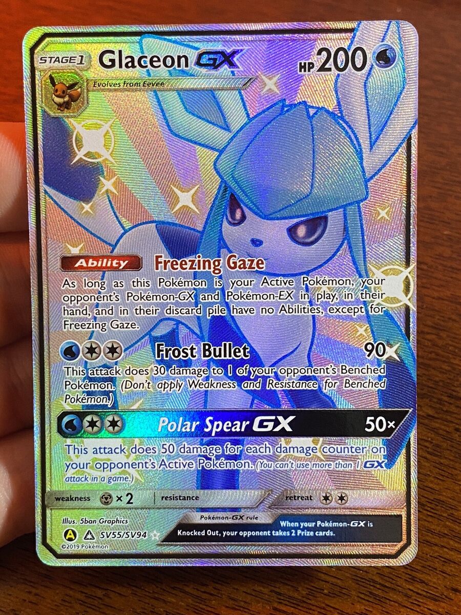 Glaceon GX SV55/SV94 Pokémon TCG Hidden Fates Shiny Vault Glaceon GX SV55/SV94 Pokémon TCG Hidden Fates Shiny Vault