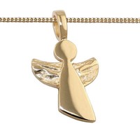Baby Kinder Moderner Schutz Engel Echt Gold 585 Mit Kette Silber 925 Vergoldet
