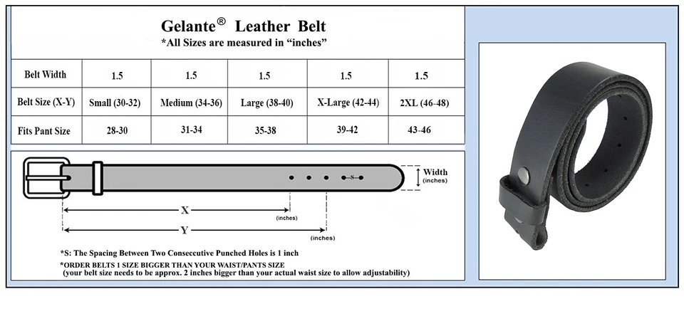 FULL GRAIN Genuine Leather Belt Strap without Buckle UNISEX BELT - Image 3 of 3