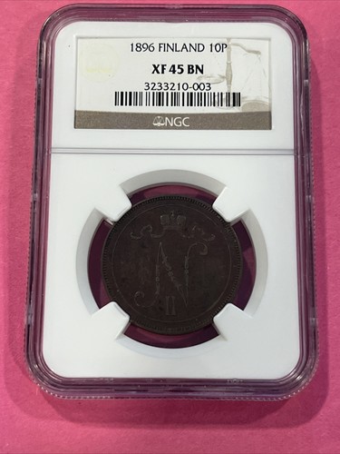 1896 10 Pennia from Finland Very Nice XF