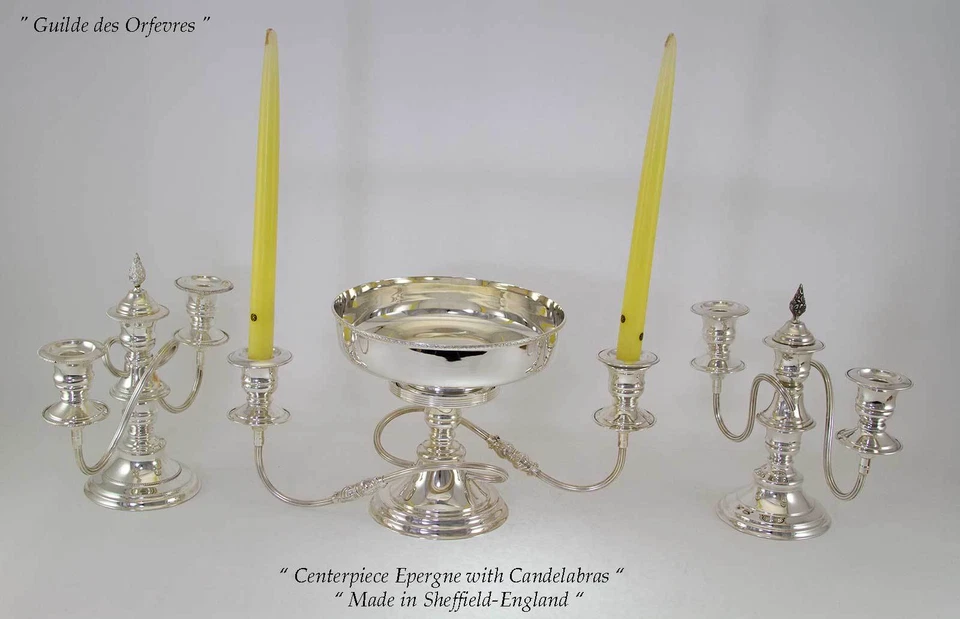 Candelabro de plata, cuentas 3 luces 8 pulgadas Foto 3 de 4