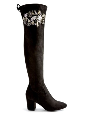 Just Fab Adina Over The Knee Heeled Boots Black UK EU 41 Rrp