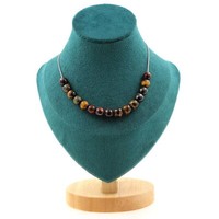 Steine Und Mineralien. Halskette 15 Perlen Tigerauge Mischfarben 8 Mm. Kette