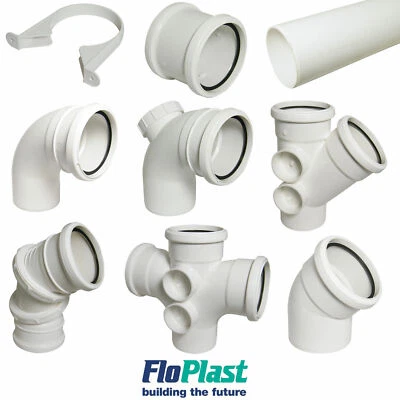 FLOPLAST" 110mm 3 Metre White Soil Pipe and Fittings, Bend, DIRECT