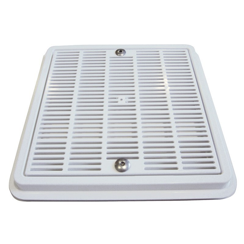 Rejilla con marco y tornillos de fondo para piscinas AstralPool 252x252 mm