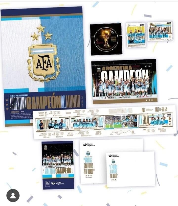 ARGENTINA STAMPS 2022 MESSI QATAR SOCCER WORLD CUP FOOTBALL FULL  FIFA LIMITED