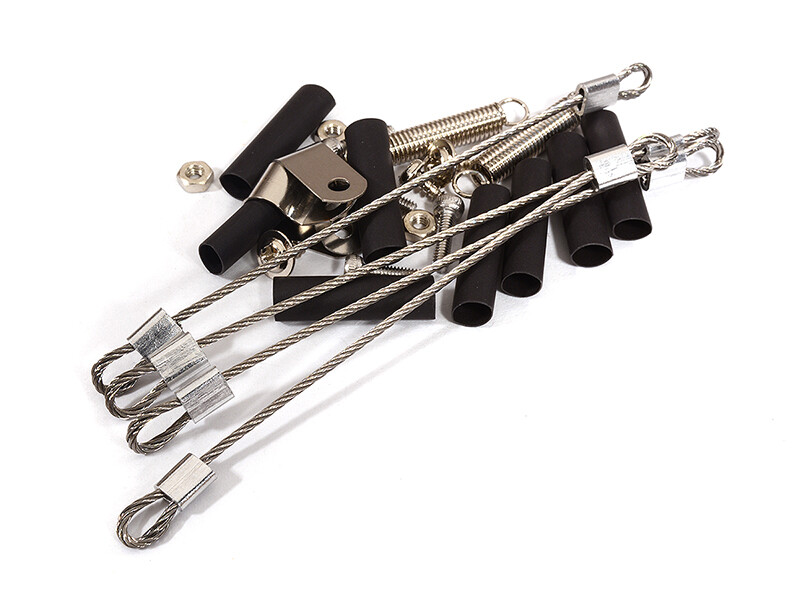 Realistic 1/10 Scale Steel Cable & Mount Set for Off-Road R/C Crawler ...