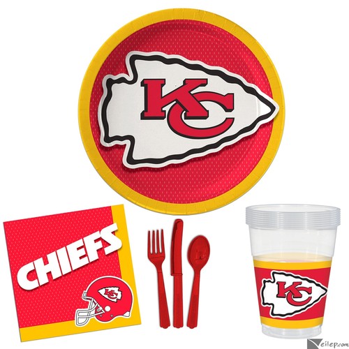 Kansas City AFC LVII 57 Tisch Party Vorratspaket für 8 8 Gäste 58 Teile Fußball...