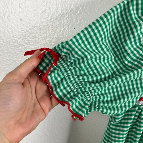 Only Little Once Clara Nutcracker Pajama Gown Size 10 Green Gingham Christmas - Picture 3 of 7