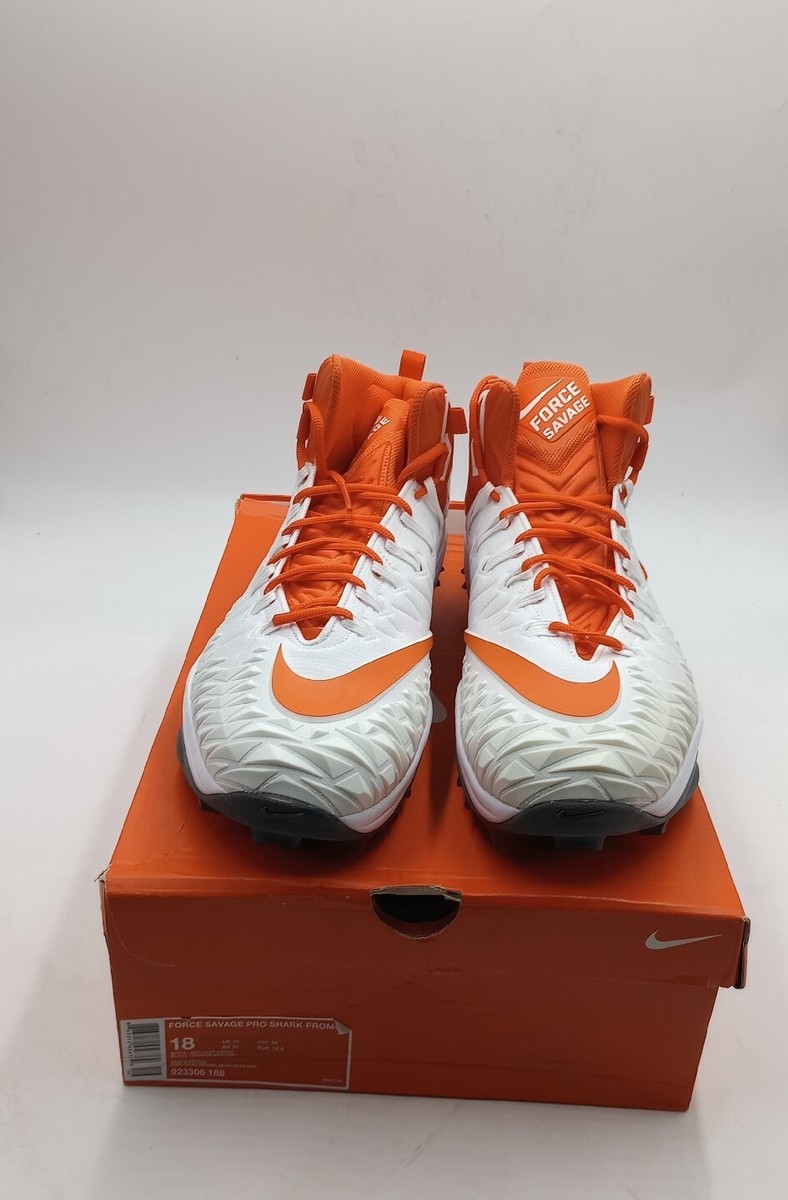 Nike Force Savage Pro White/Orange Football Cleats 923306-188 Men\'s Size 12 New Nike Force Savage Pro White/Orange Football | Mercari main image 4