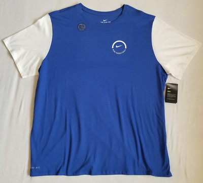 Mens Nike DRI-FIT Basketball Tee Shirt Big Tall Athletic Cut Blue/White 