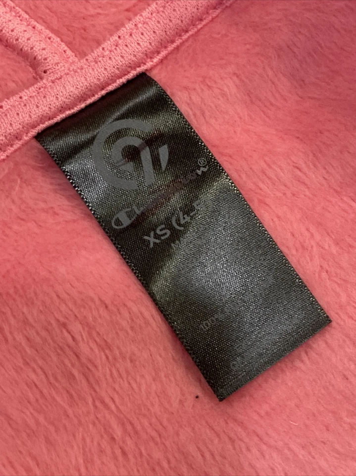 Girls C9 Champion Tech Fleece Full Zip Hoodie Pink Size XS 4/5 - Image 3 of 4